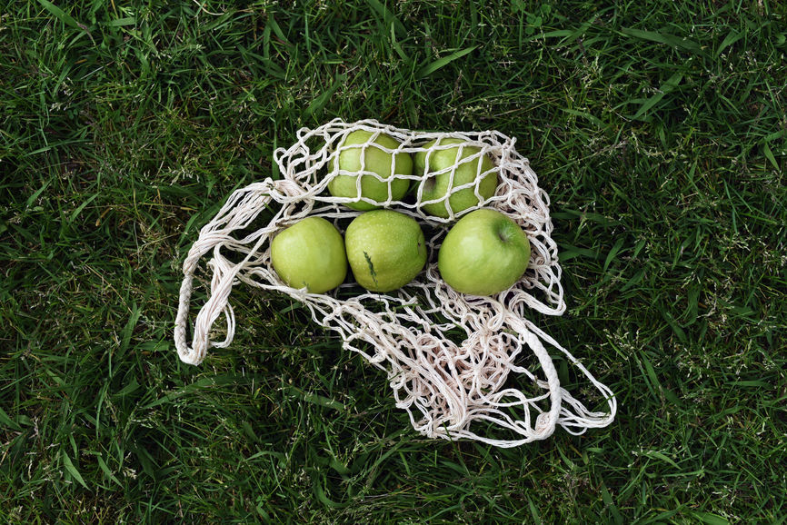 Green Apples In Reusable Net Bag